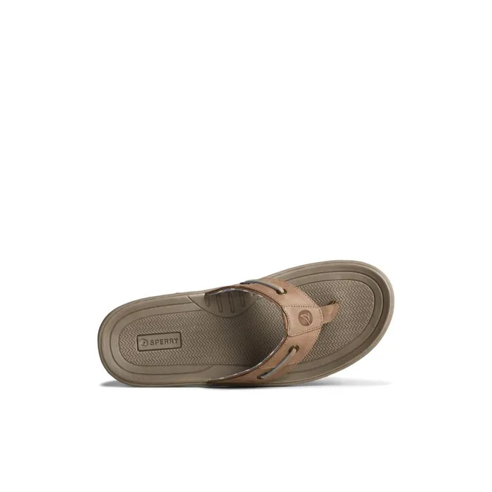 Sperry Baitfish Leather Flip Flop Medium Beige Men Sandals
