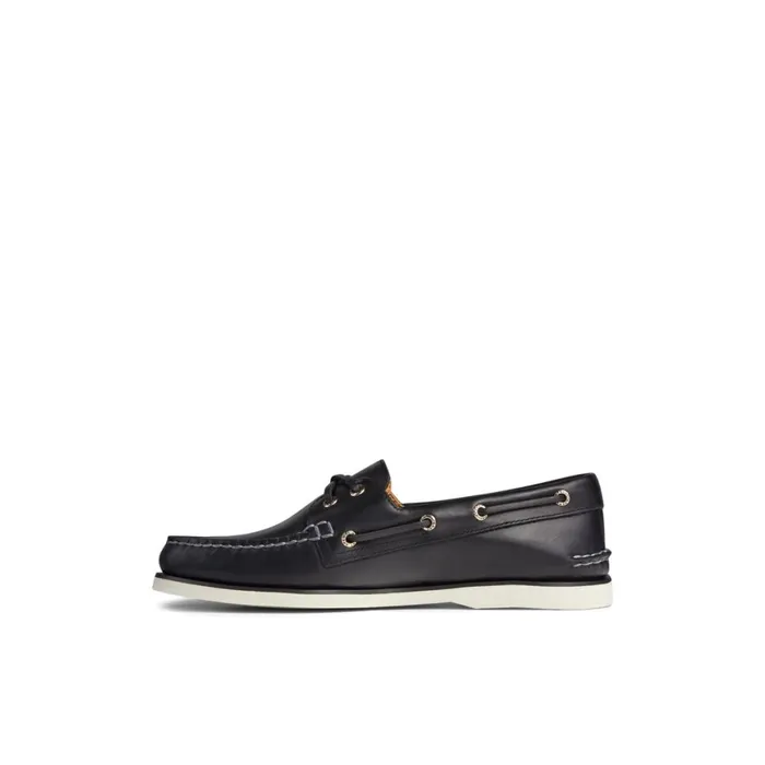 Sperry Gold Cup Authentic Original Orleans Boat Shoe Black Leather Mixed Material Men Boat Shoes