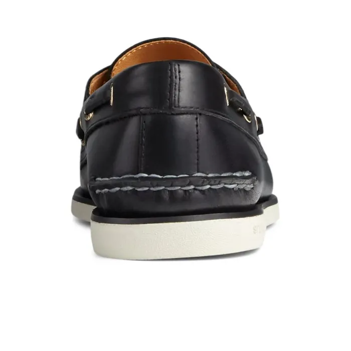 Sperry Gold Cup Authentic Original Orleans Boat Shoe Black Leather Mixed Material Men Boat Shoes