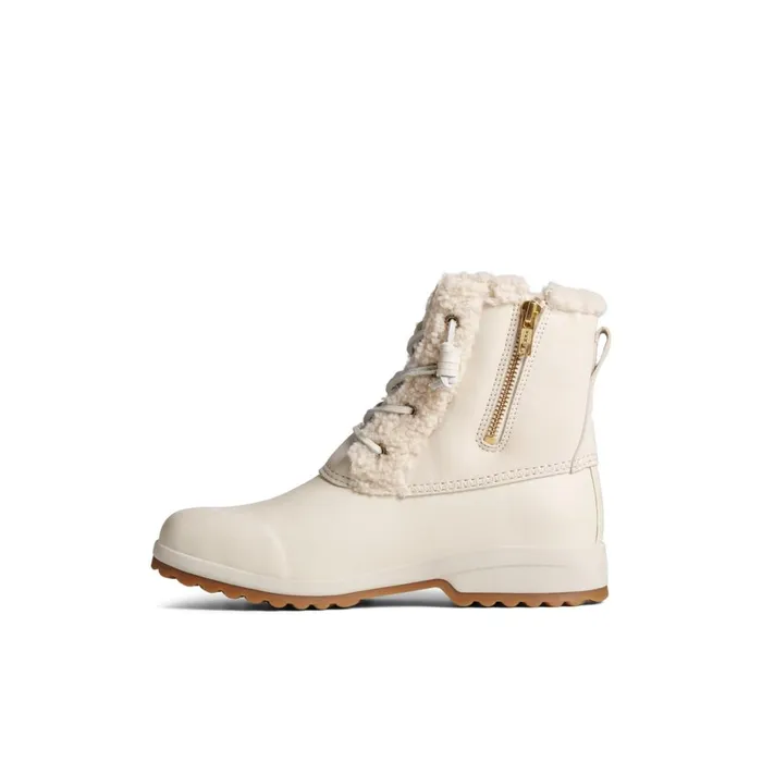 Sperry Maritime Repel Teddy Trim Snow Boot Bone Women Boots