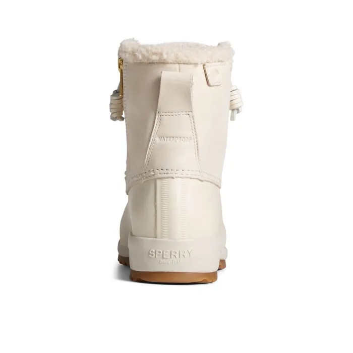 Sperry Maritime Repel Teddy Trim Snow Boot Bone Women Boots