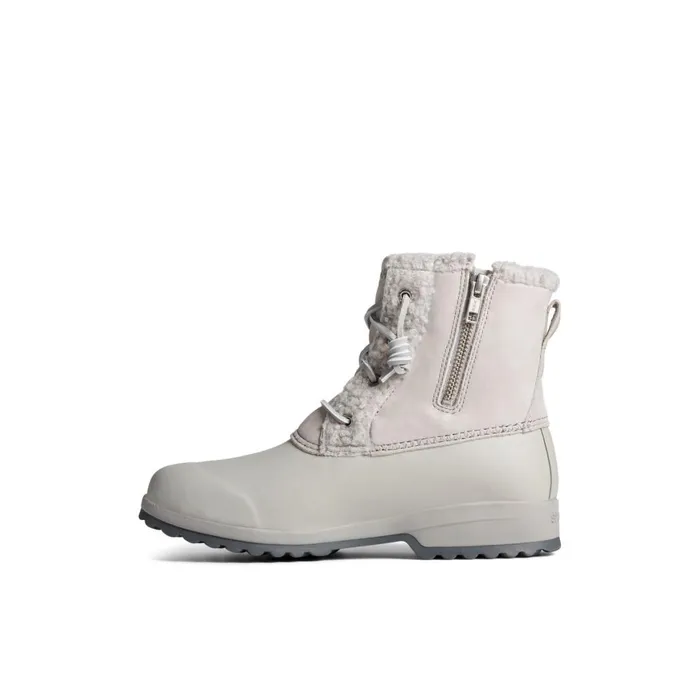 Sperry Maritime Repel Teddy Trim Snow Boot Grey Women Boots