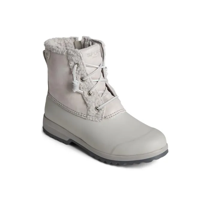 Sperry Maritime Repel Teddy Trim Snow Boot Grey Women Boots