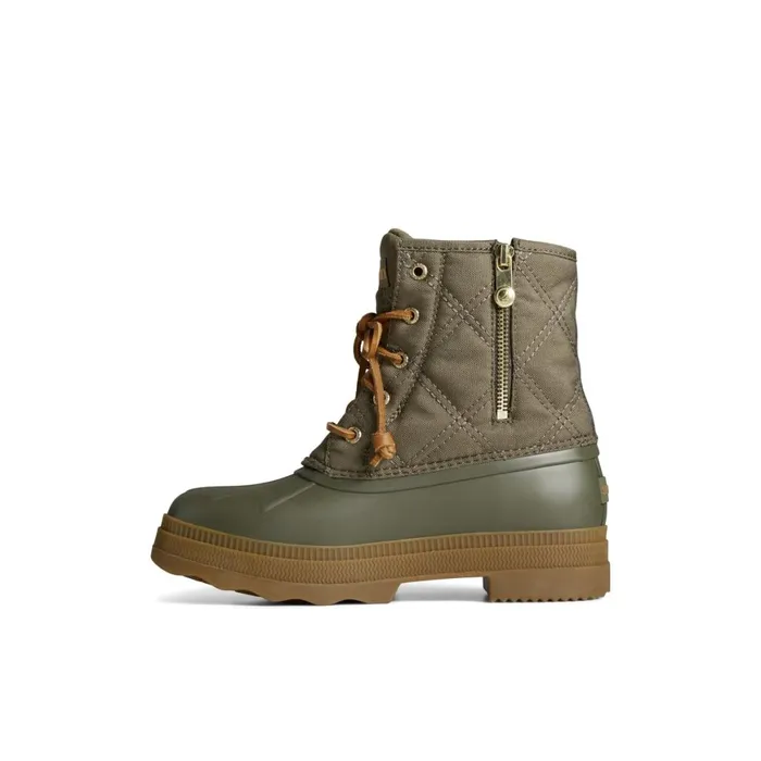 Sperry Saltwater 20 Textile Duck Boot Medium Green Women Boots