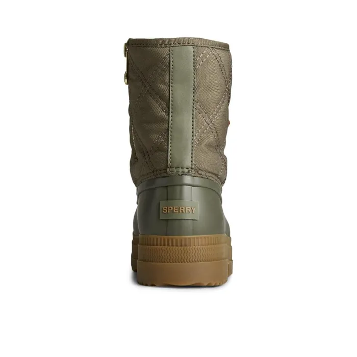 Sperry Saltwater 20 Textile Duck Boot Medium Green Women Boots