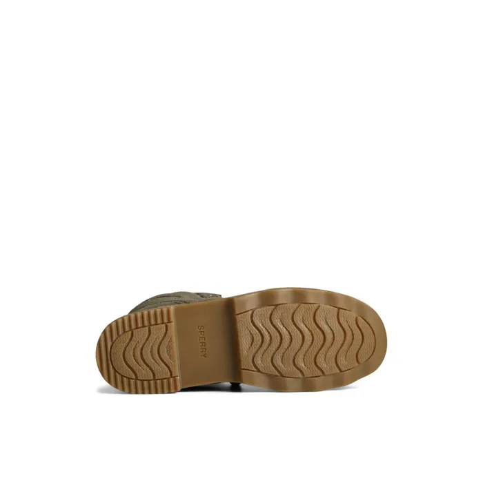 Sperry Saltwater 20 Textile Duck Boot Medium Green Women Boots