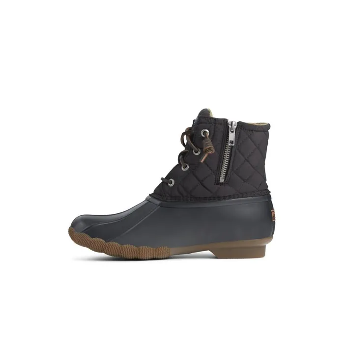 Sperry Saltwater Quilted Duck Boot Black Women Boots
