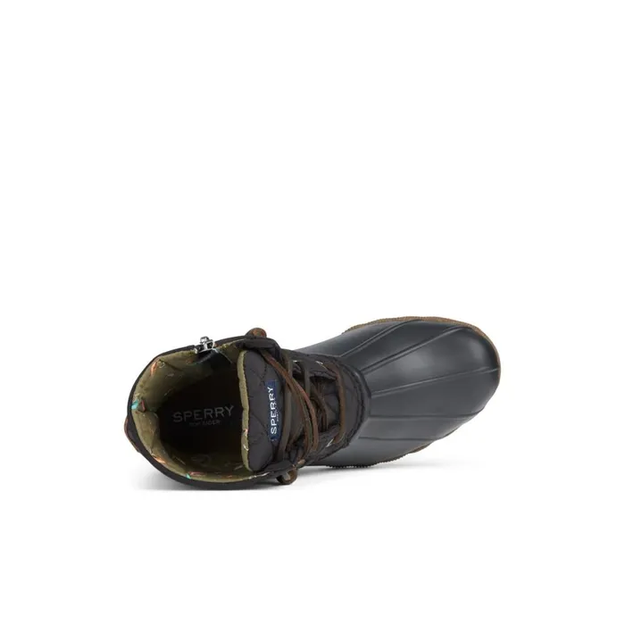 Sperry Saltwater Quilted Duck Boot Black Women Boots