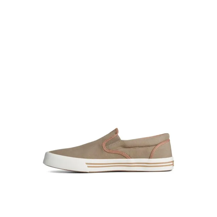 Sperry Striper II Linen Slip On Sneaker Medium Beige Men Sneakers