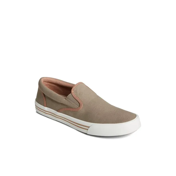 Sperry Striper II Linen Slip On Sneaker Medium Beige Men Sneakers