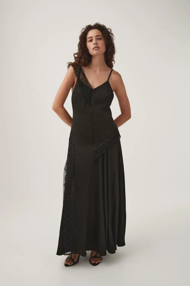 Spirit Lace Maxi Dress Black Women Aje Maxi Dresses