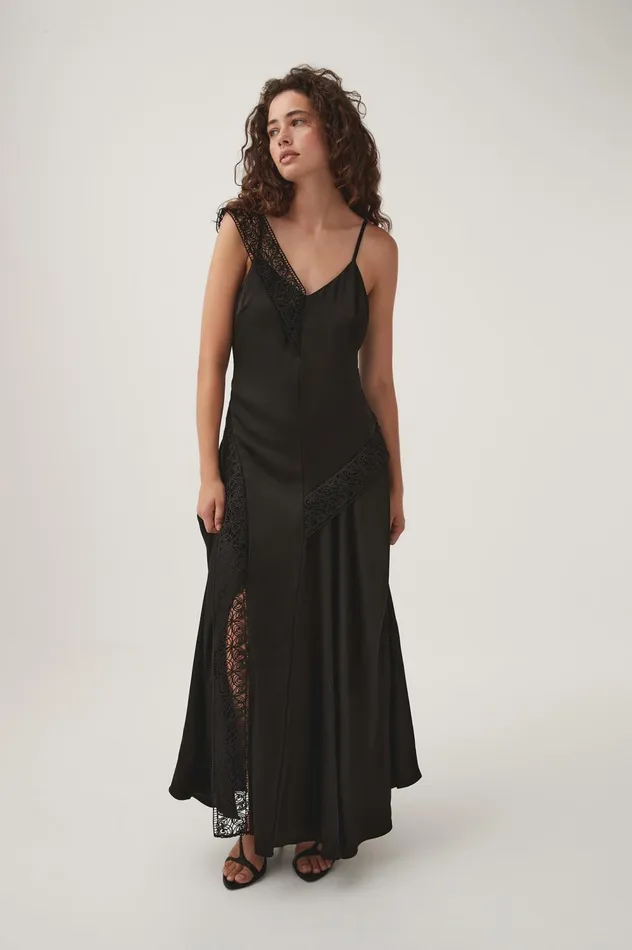 Spirit Lace Maxi Dress Black Women Aje Maxi Dresses