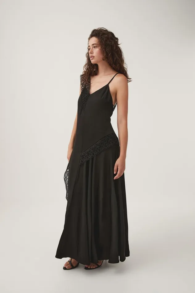Spirit Lace Maxi Dress Black Women Aje Maxi Dresses
