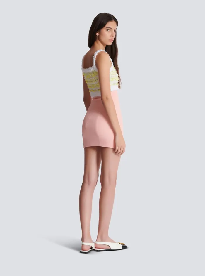 Strappy Tweed Top Yellow Women Balmain Tops And Shirts
