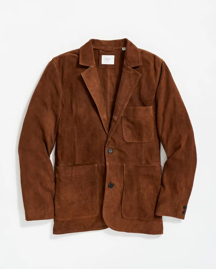 Suiting Men Billy Reid Rivermont Suede Jacket Cognac
