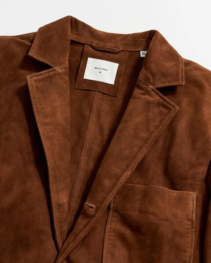 Suiting Men Billy Reid Rivermont Suede Jacket Cognac