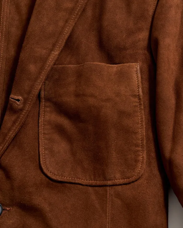 Suiting Men Billy Reid Rivermont Suede Jacket Cognac