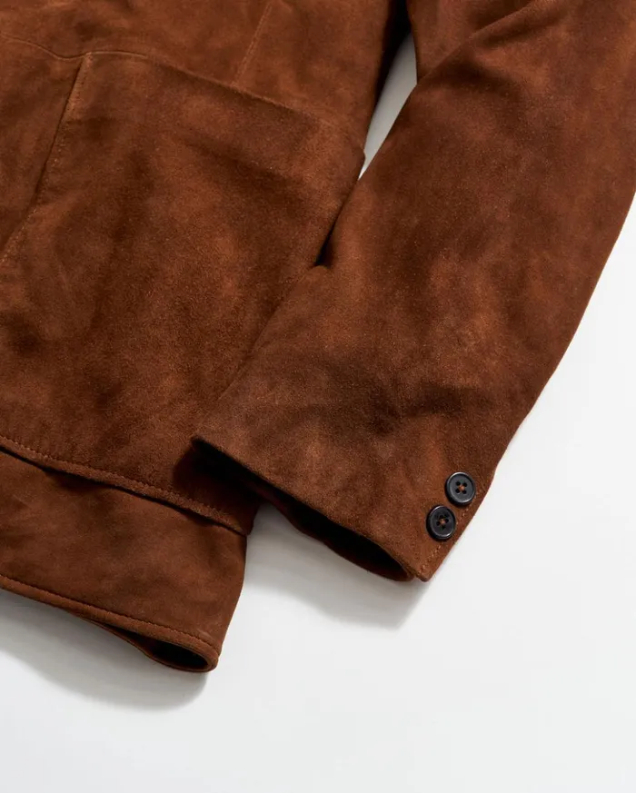 Suiting Men Billy Reid Rivermont Suede Jacket Cognac