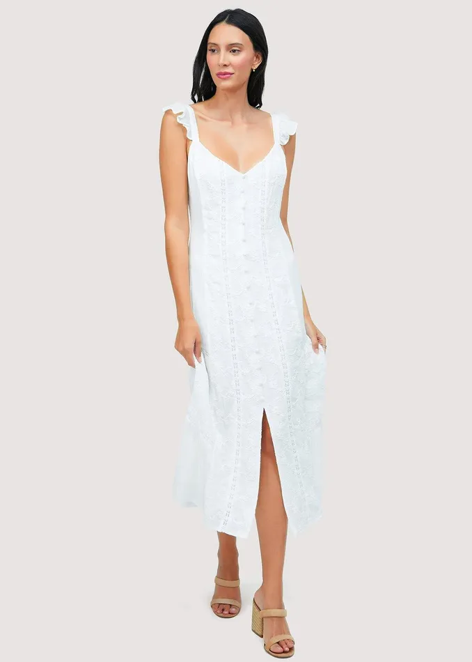 Sundrenched Flora Midi Dress Offwhite Women Lost Wander Dresses