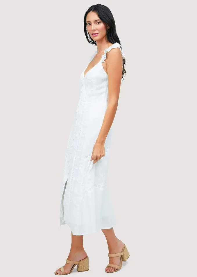 Sundrenched Flora Midi Dress Offwhite Women Lost Wander Dresses