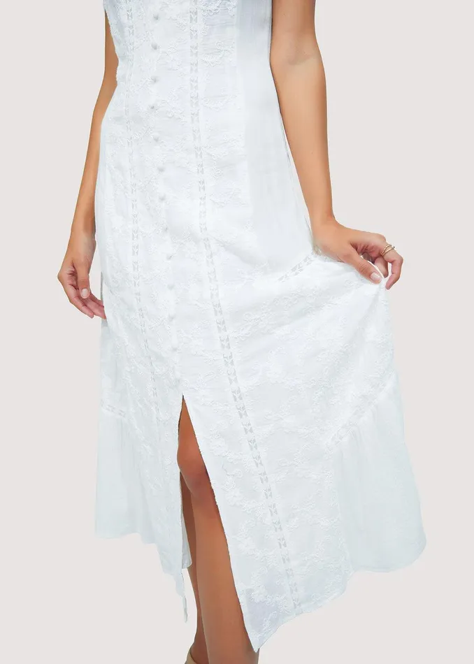Sundrenched Flora Midi Dress Offwhite Women Lost Wander Dresses