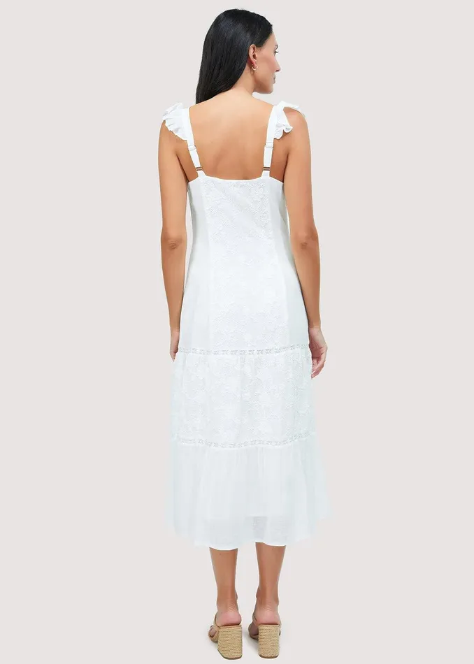 Sundrenched Flora Midi Dress Offwhite Women Lost Wander Dresses