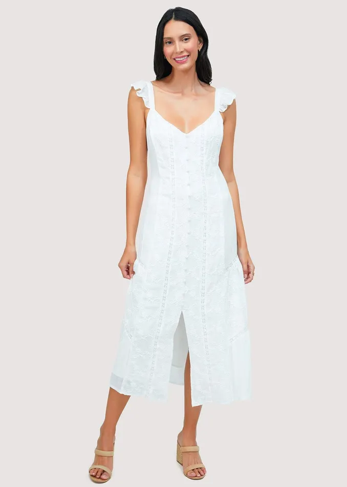 Sundrenched Flora Midi Dress Offwhite Women Lost Wander Dresses