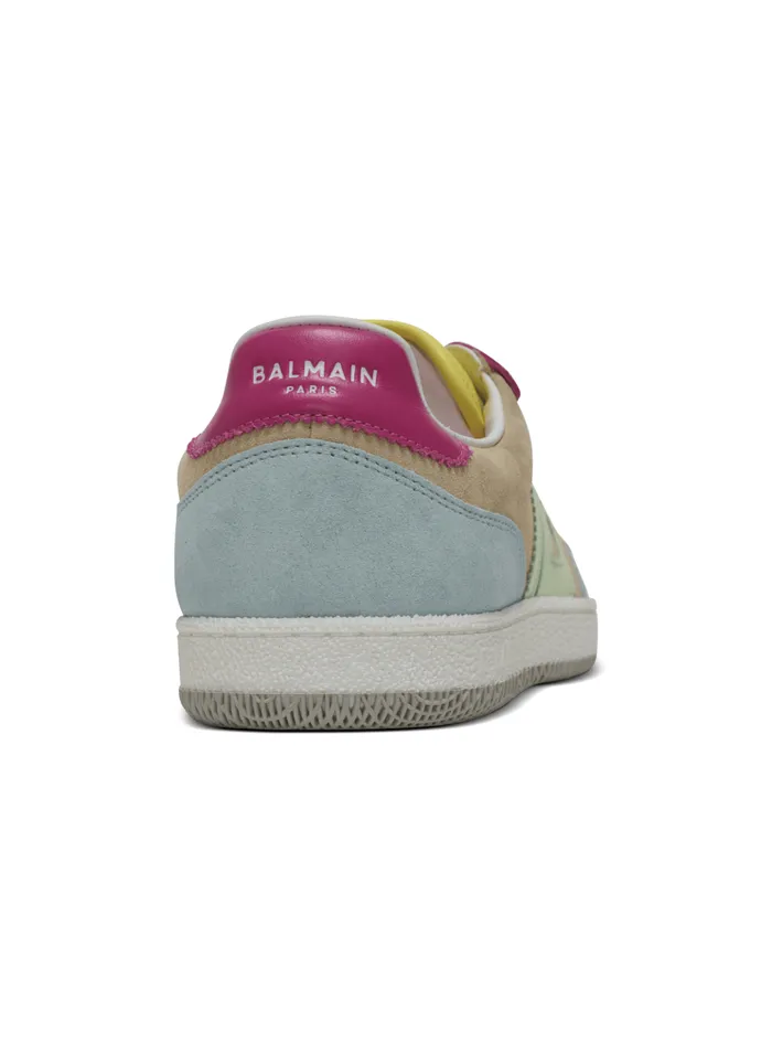 Swan Sneakers In Calfskin And Suede Multicolor Women Balmain Sneakers
