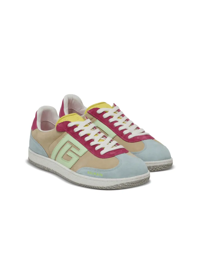 Swan Sneakers In Calfskin And Suede Multicolor Women Balmain Sneakers