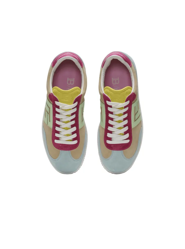 Swan Sneakers In Calfskin And Suede Multicolor Women Balmain Sneakers