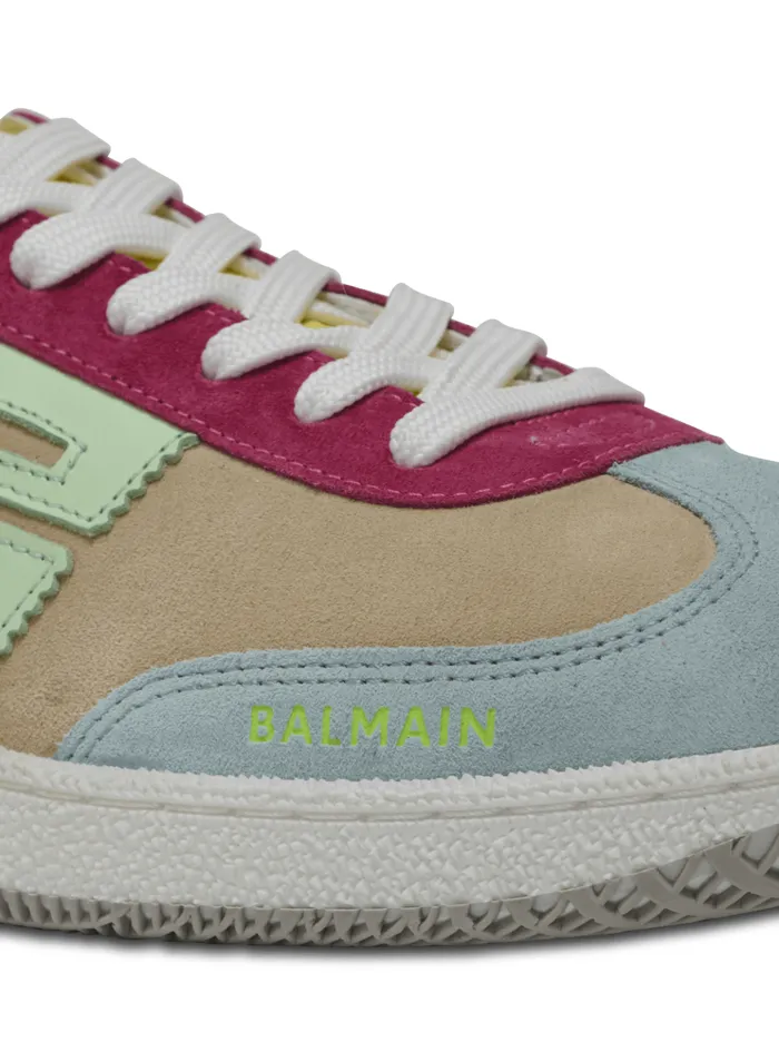 Swan Sneakers In Calfskin And Suede Multicolor Women Balmain Sneakers