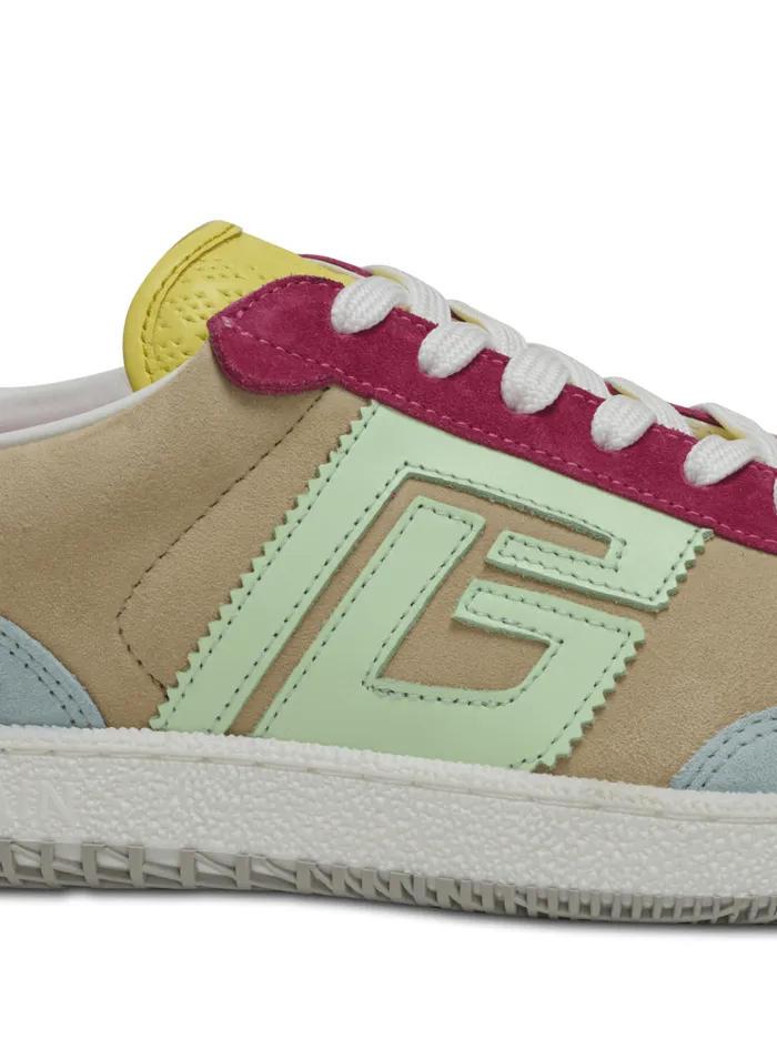 Swan Sneakers In Calfskin And Suede Multicolor Women Balmain Sneakers