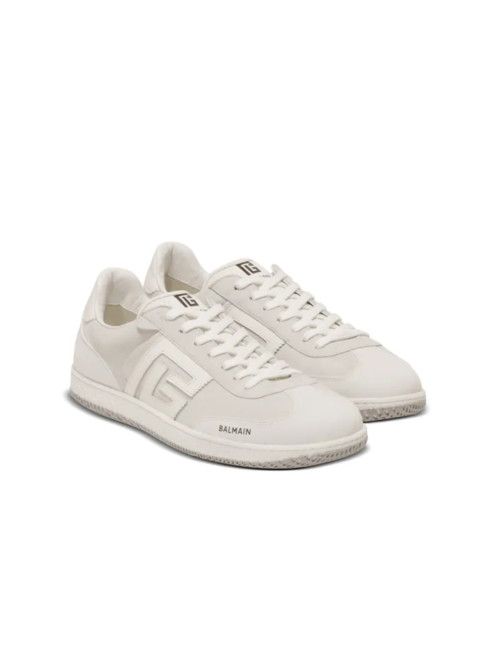 Swan Sneakers In Calfskin And Suede White Men Balmain Sneakers