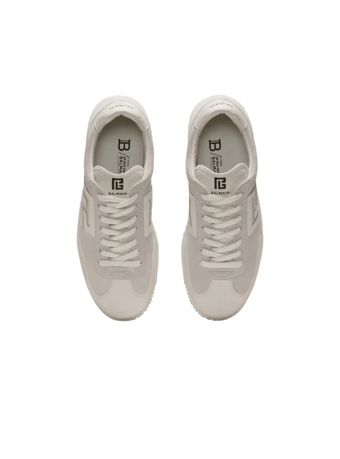 Swan Sneakers In Calfskin And Suede White Men Balmain Sneakers