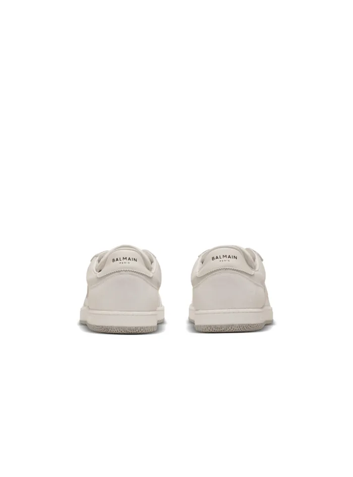 Swan Sneakers In Calfskin And Suede White Men Balmain Sneakers