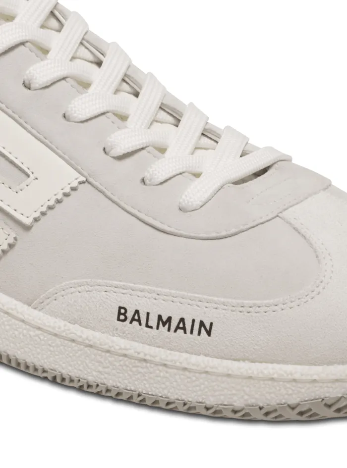 Swan Sneakers In Calfskin And Suede White Men Balmain Sneakers