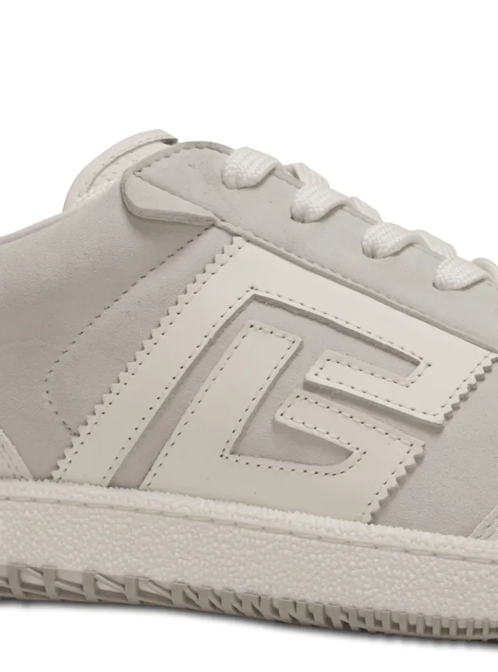 Swan Sneakers In Calfskin And Suede White Men Balmain Sneakers