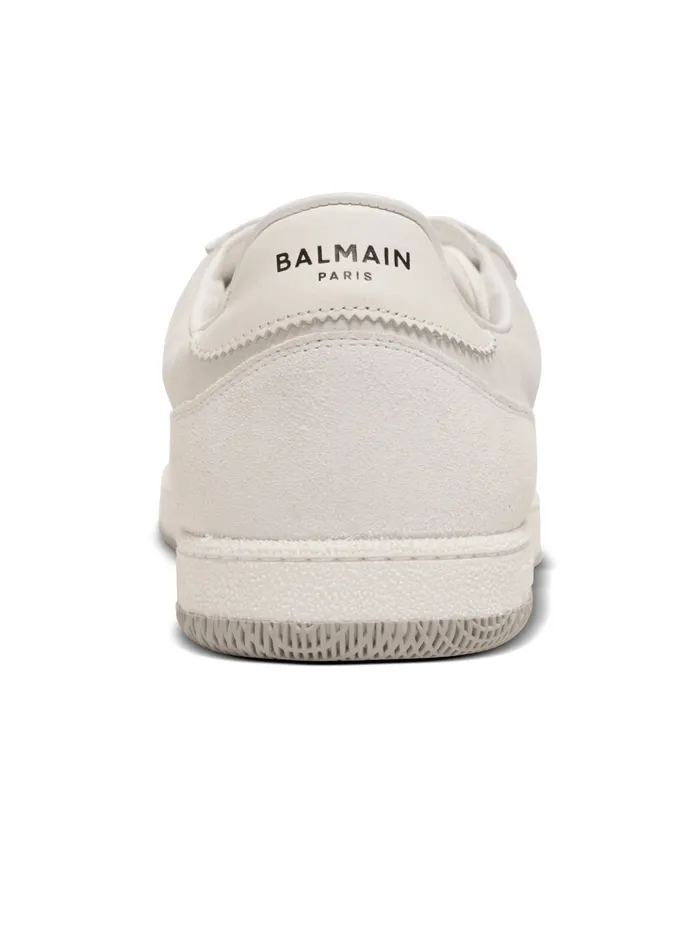 Swan Sneakers In Calfskin And Suede White Men Balmain Sneakers