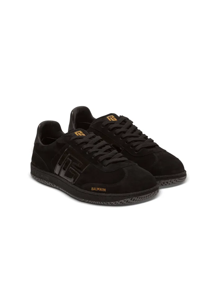 Swan Suede And Patent Leather Sneakers Black Men Balmain Sneakers