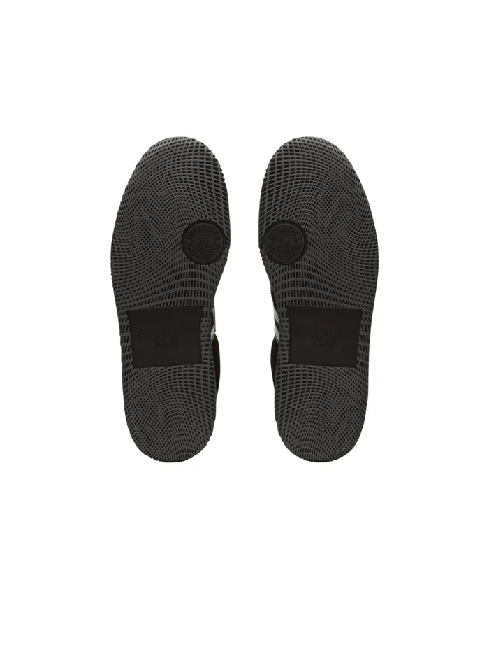 Swan Suede And Patent Leather Sneakers Black Men Balmain Sneakers