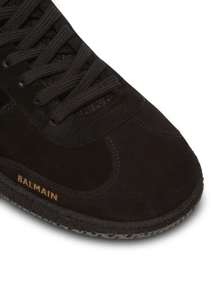 Swan Suede And Patent Leather Sneakers Black Men Balmain Sneakers