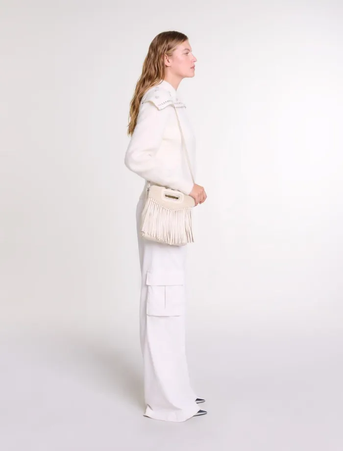 Sweaters and Cardigans Women Maje Cardigan With Jewellery Neck Ecru