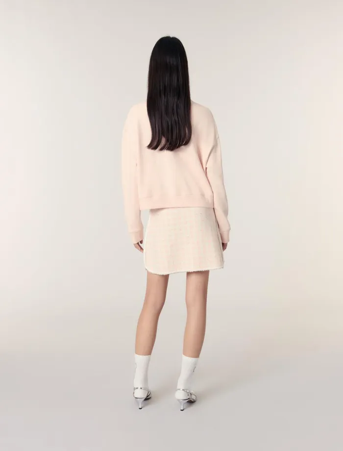 Sweaters and Cardigans Women Maje Embroidered Sweatshirt Pink