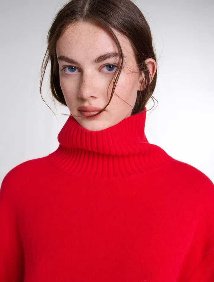 Sweaters and Cardigans Women Maje HighNeck Cashmere Jumper Red