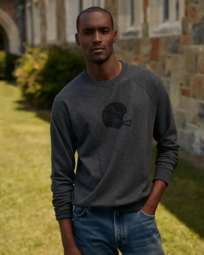 Sweaters and Sweatshirts Men Billy Reid Football Crew Grey