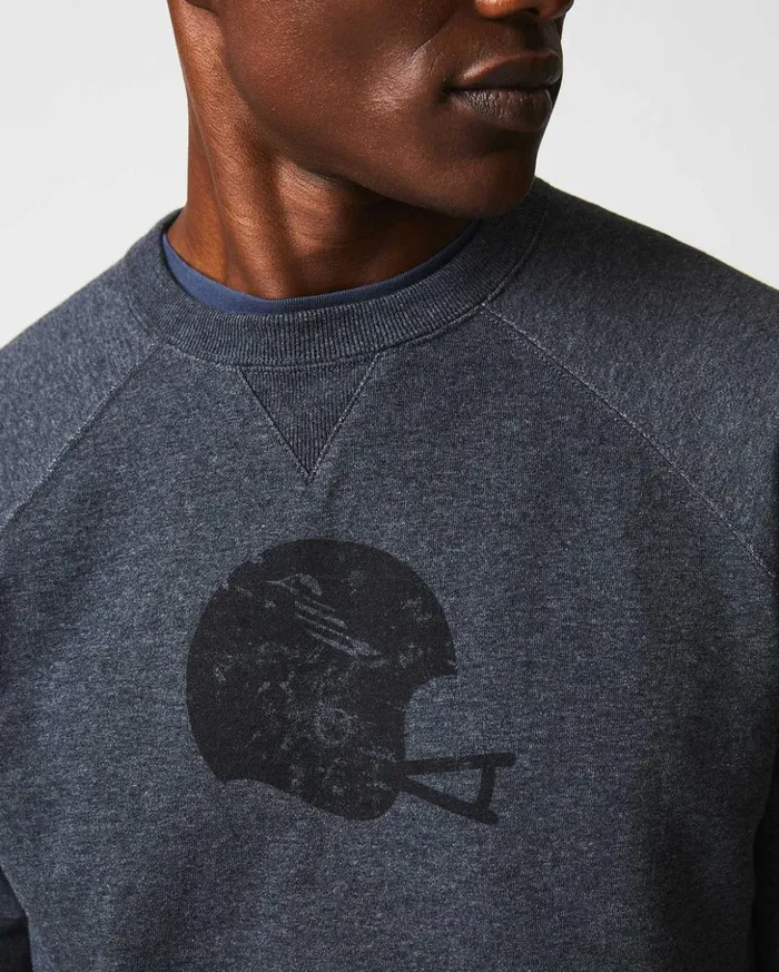 Sweaters and Sweatshirts Men Billy Reid Football Crew Grey