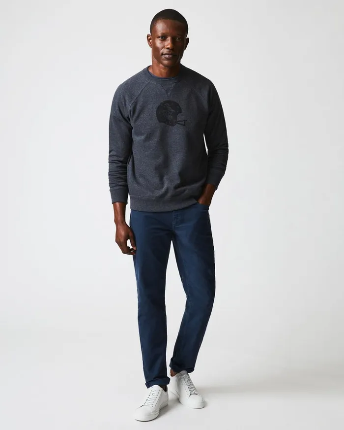 Sweaters and Sweatshirts Men Billy Reid Football Crew Grey