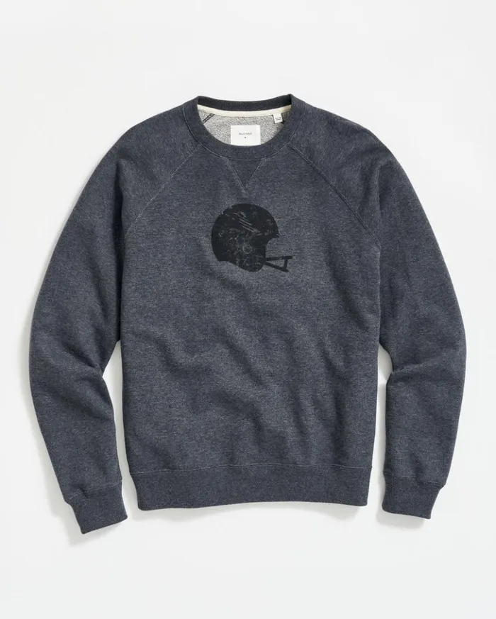 Sweaters and Sweatshirts Men Billy Reid Football Crew Grey