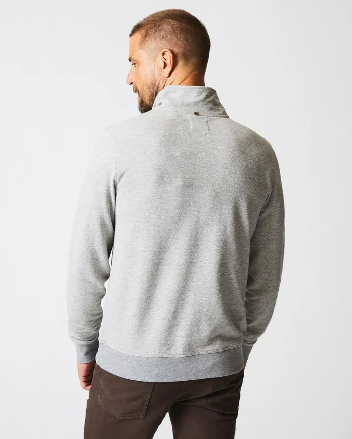 Sweaters and Sweatshirts Men Billy Reid Herringbone Half Zip Light Grey