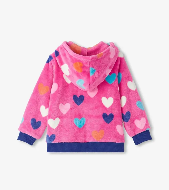 Sweaters Girls Hatley Girls Hearts Fleece ZipUp Hoodie